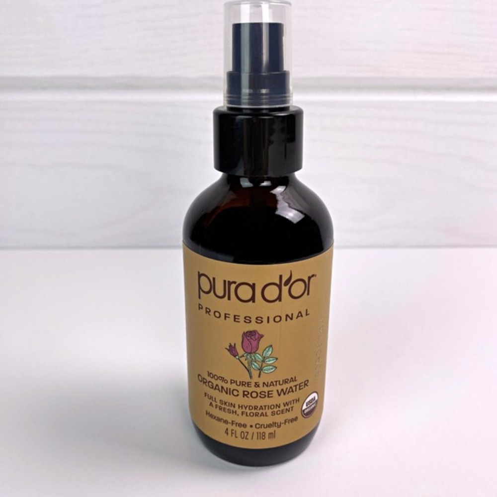Pura d'or Organic Rose Water Toner Spray Skin Hydrator Moisturizer Antioxidant - Picture 2 of 5